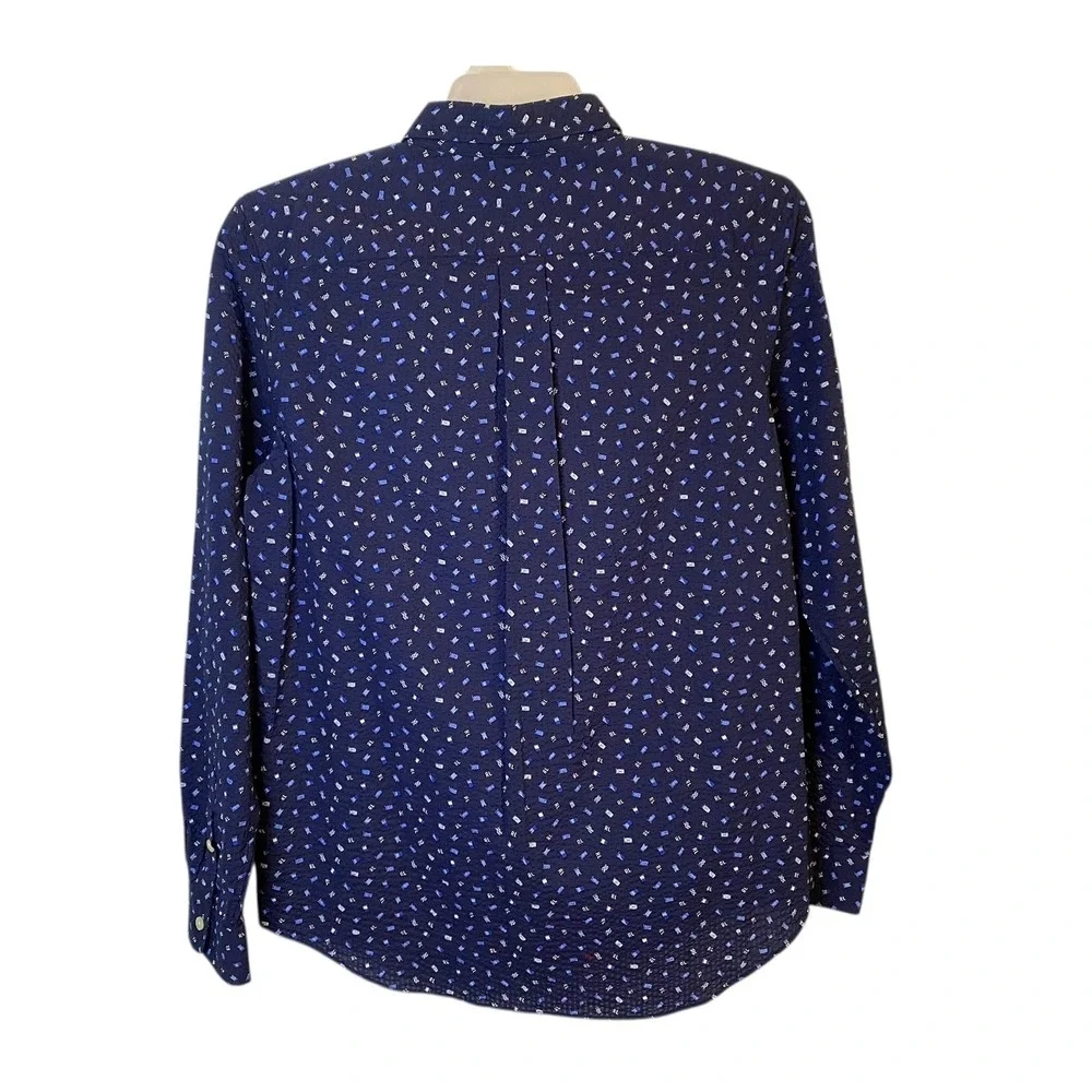 Ralph Lauren Boys XL Long Sleeve Button Down Sailing Print Shirt NWT Navy Blue
